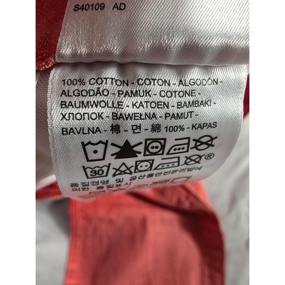Levis 501 Button Fly Denim Jeans Mens 36x32 (Fits 34x30) Salmon Pink Coral